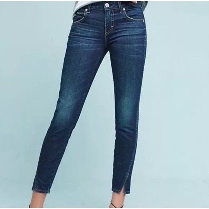 Pilcro and the Letterpress Mid Rise Skinny Jeans Women's 29 Anthropologie Blue