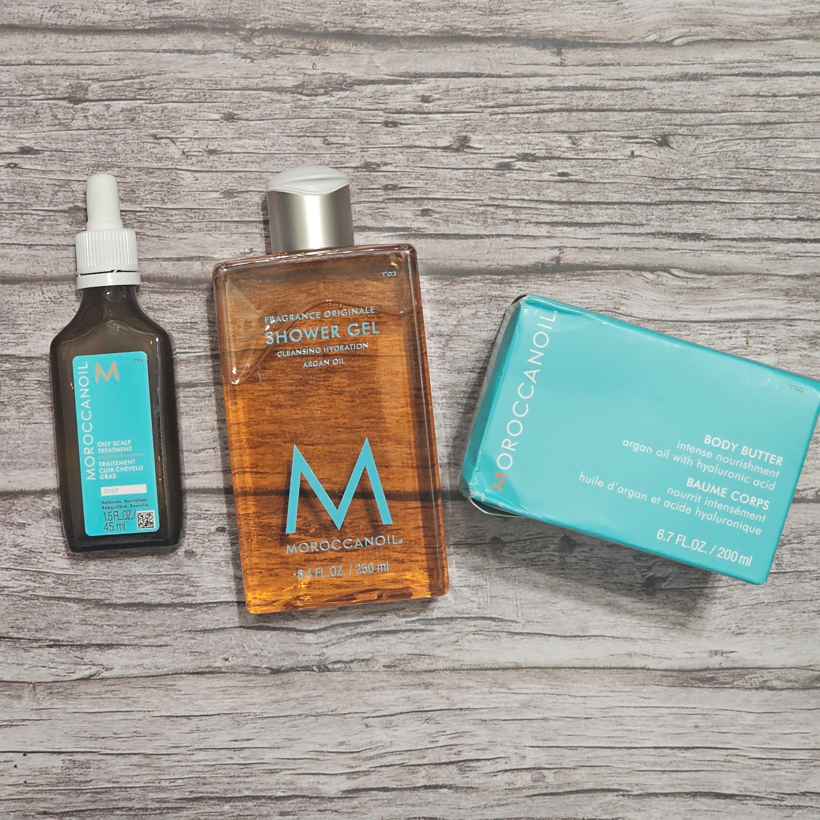 Moraccanoil bundle, shower gel, oily scalp treatment body butter NEW