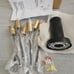 Modern Sputnik Chandeliers,6 Light Ceiling Light Fixture,Black and Gold Semi Flu