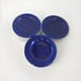 3 Vintage COBALT BLUE GLASS Luncheon/Salad PLATES 8 Excellent!