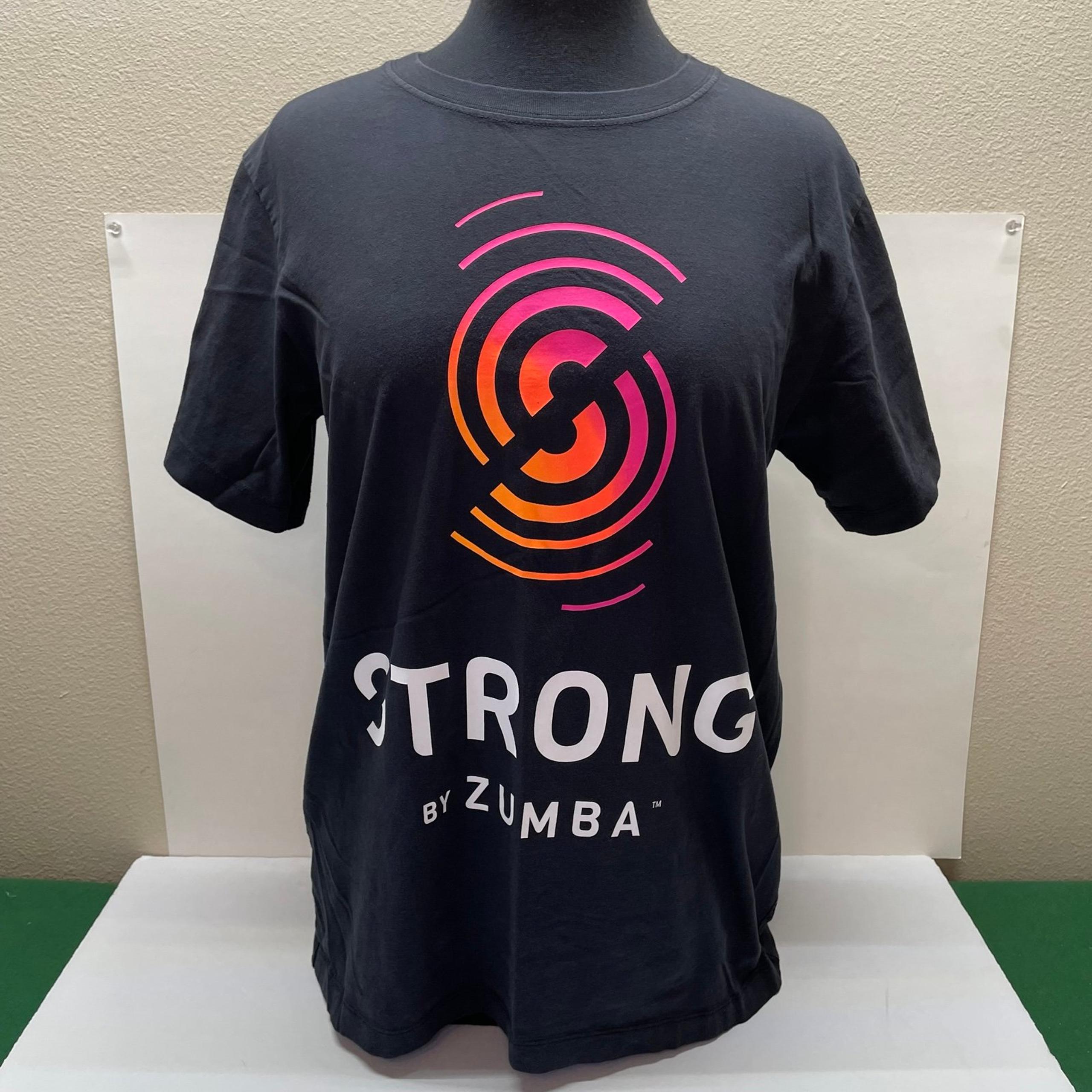 Zumba Instructor women’s athletic t-shirt size M/L Strong - black orange & pink