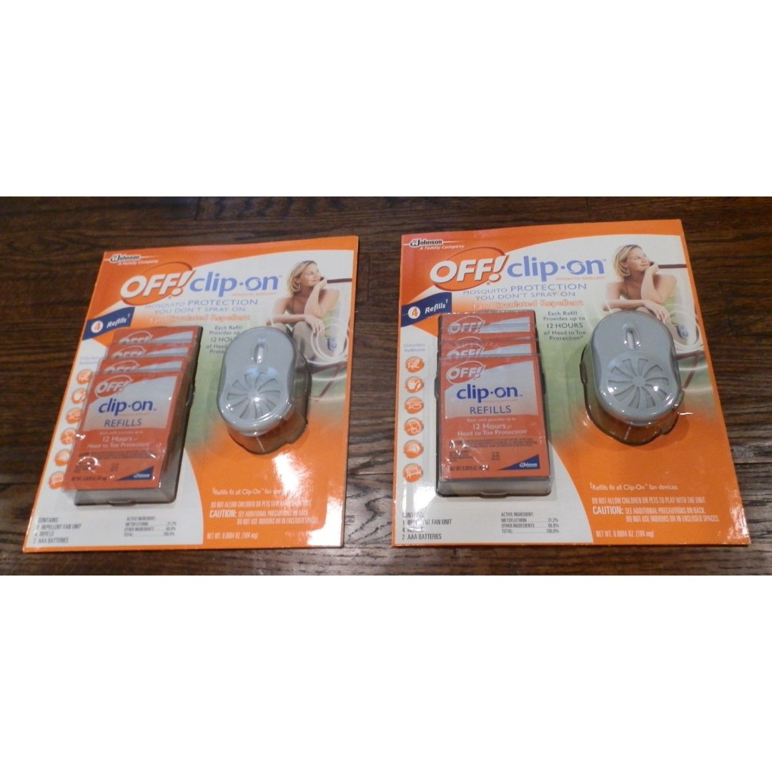 Off Clip On Fan Circulated Mosquito Repellent 8 Refills 2 Packs New