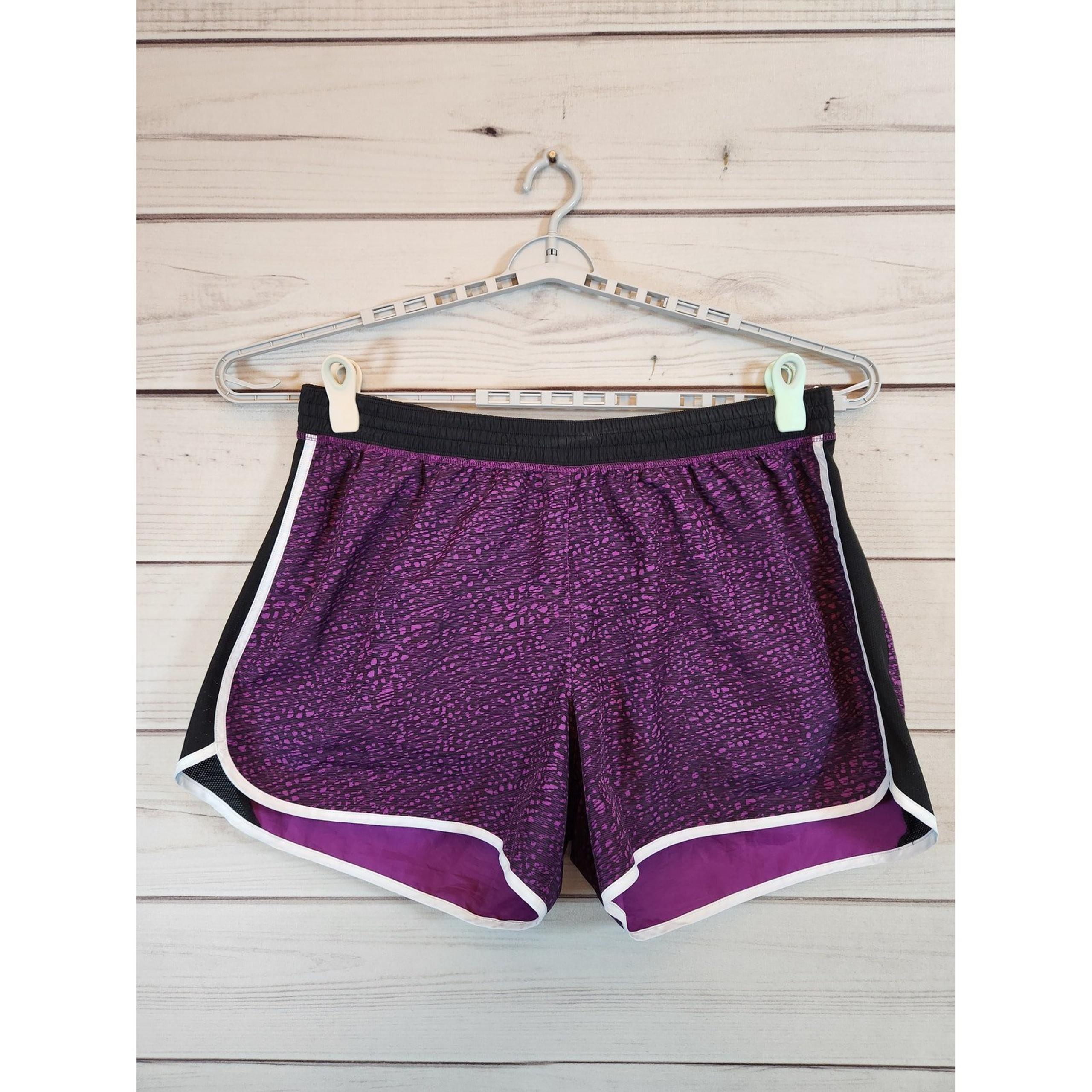 Just My Size Active Women's Purple Black Solid High Rise Athletic Shorts Size 3X