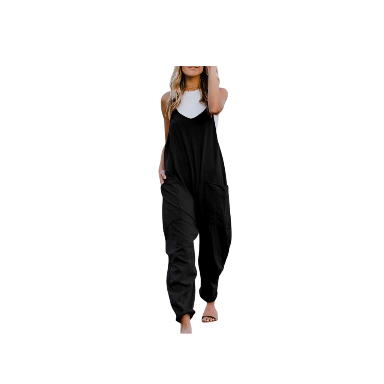 NWOT Ladies Full Size Romper Jumpsuit With Pockets Large