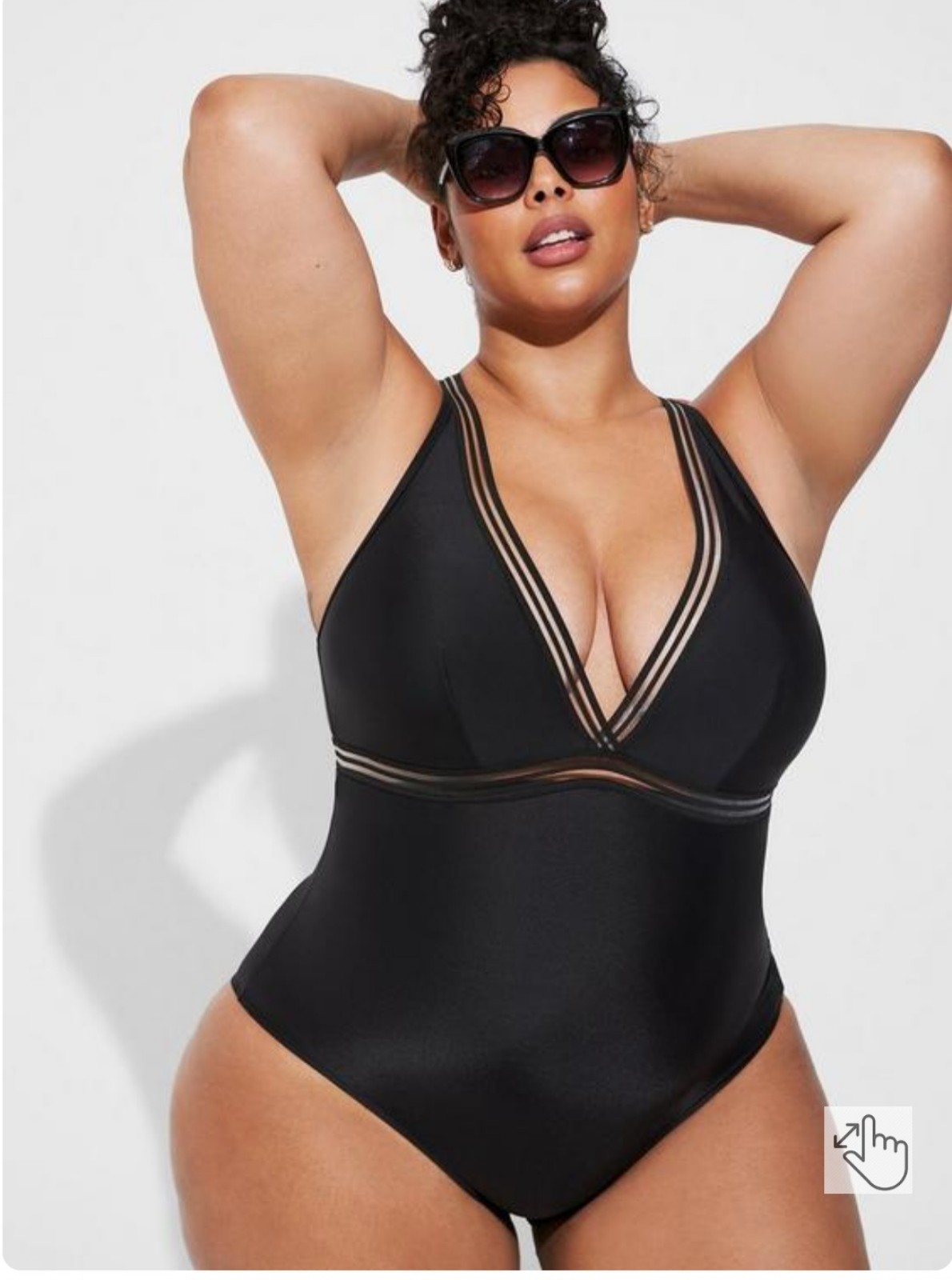 Wireless Elastic Inset One Piece Swimsuit
