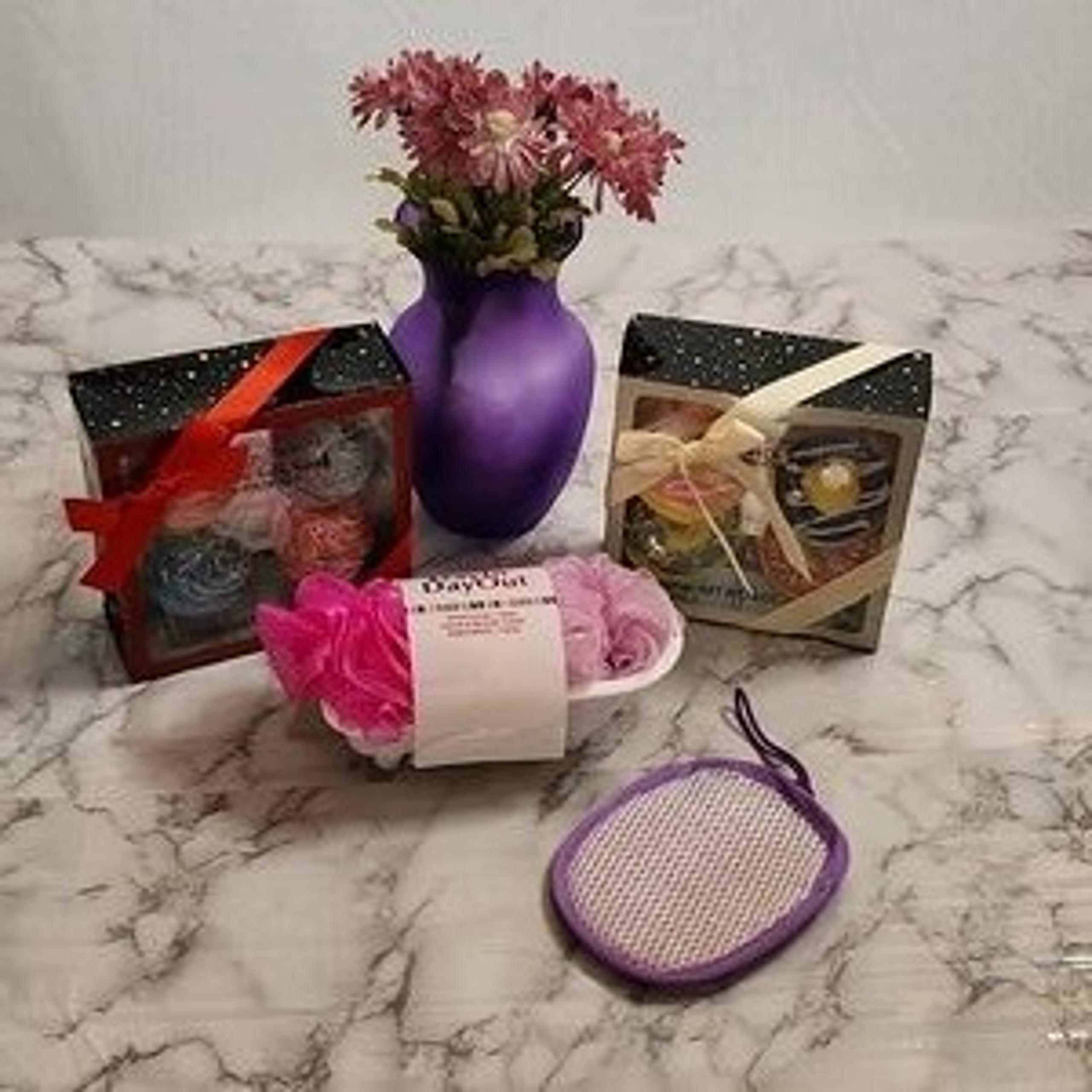 Olivia Grace Bath Bomb Sets, Pocket Scrub Pad and Bathroom Accessories Set