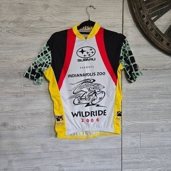 Vomax 2006 Subaru Wild Ride Inpls Zoo Men’s Zip Cycling Jersey S 100% Polyester
