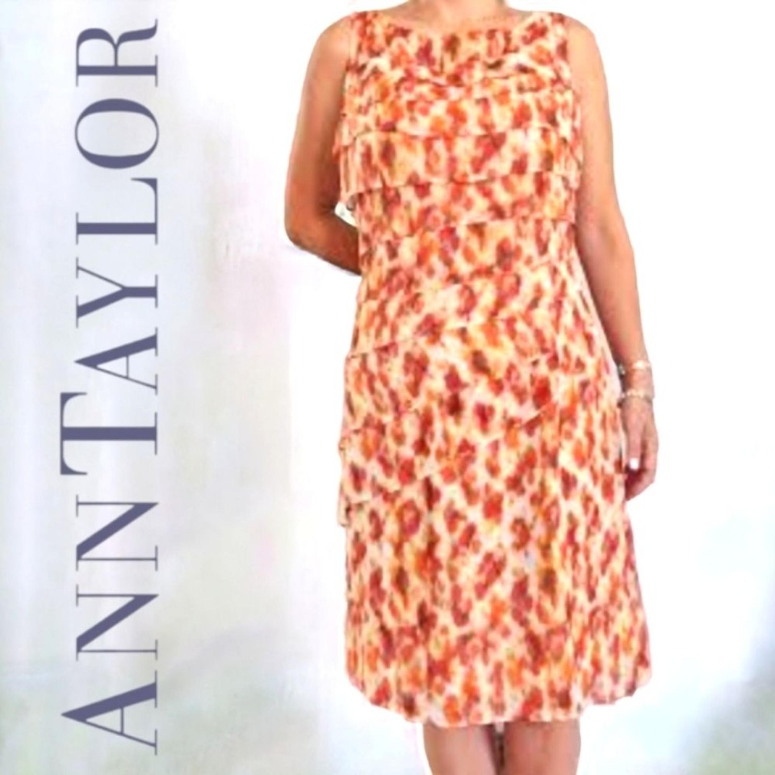 ANN TAYLOR silk tiered sleeveless dress $249 - size L