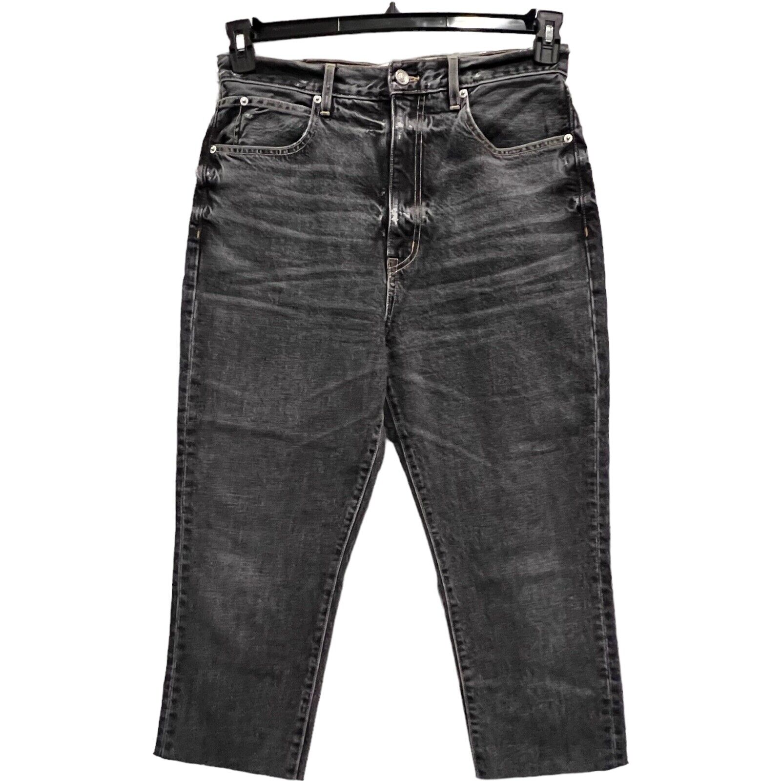 SLVRLAKE High Waist Jeans Womens Size 31 Raw Hem Wide Leg
