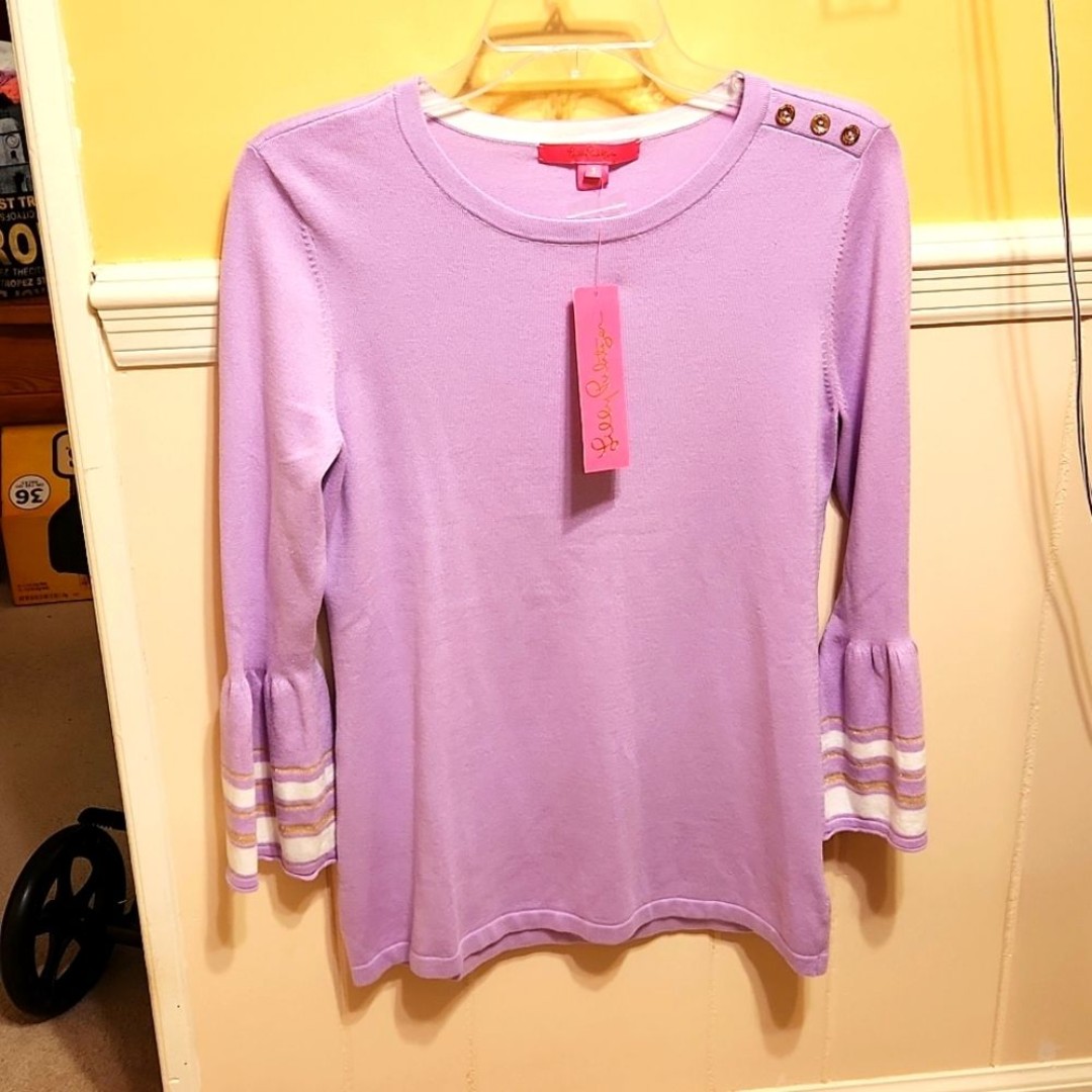 Lilly Pulitzer Callee Sweater in Lilac Freesia Size S NWT