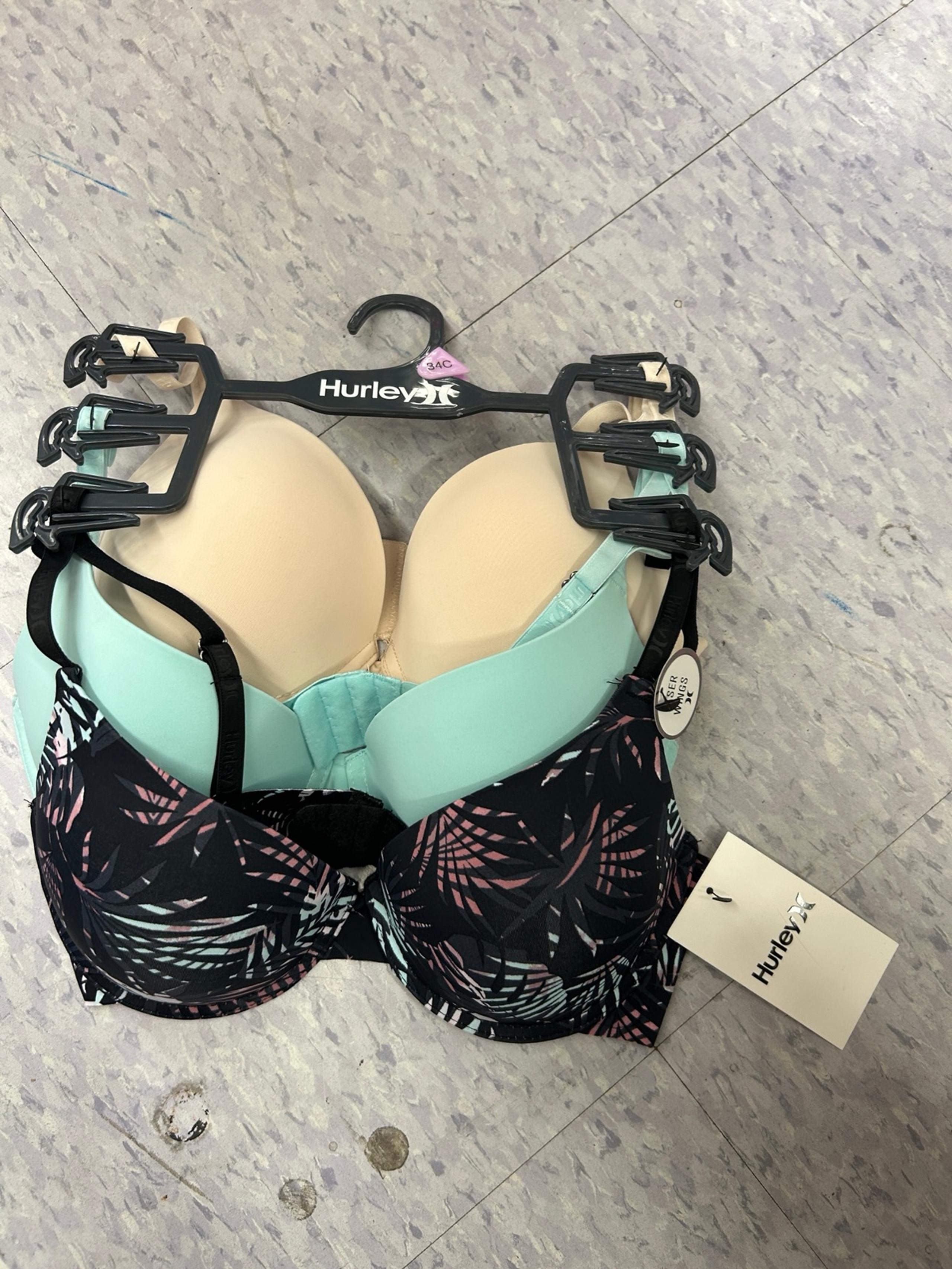 NWT Hurley bra 3 pack size 34C