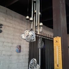Garden Loving Heart Wind Chimes Outdoor Indoor Decor, Hand-Made Heart Musical