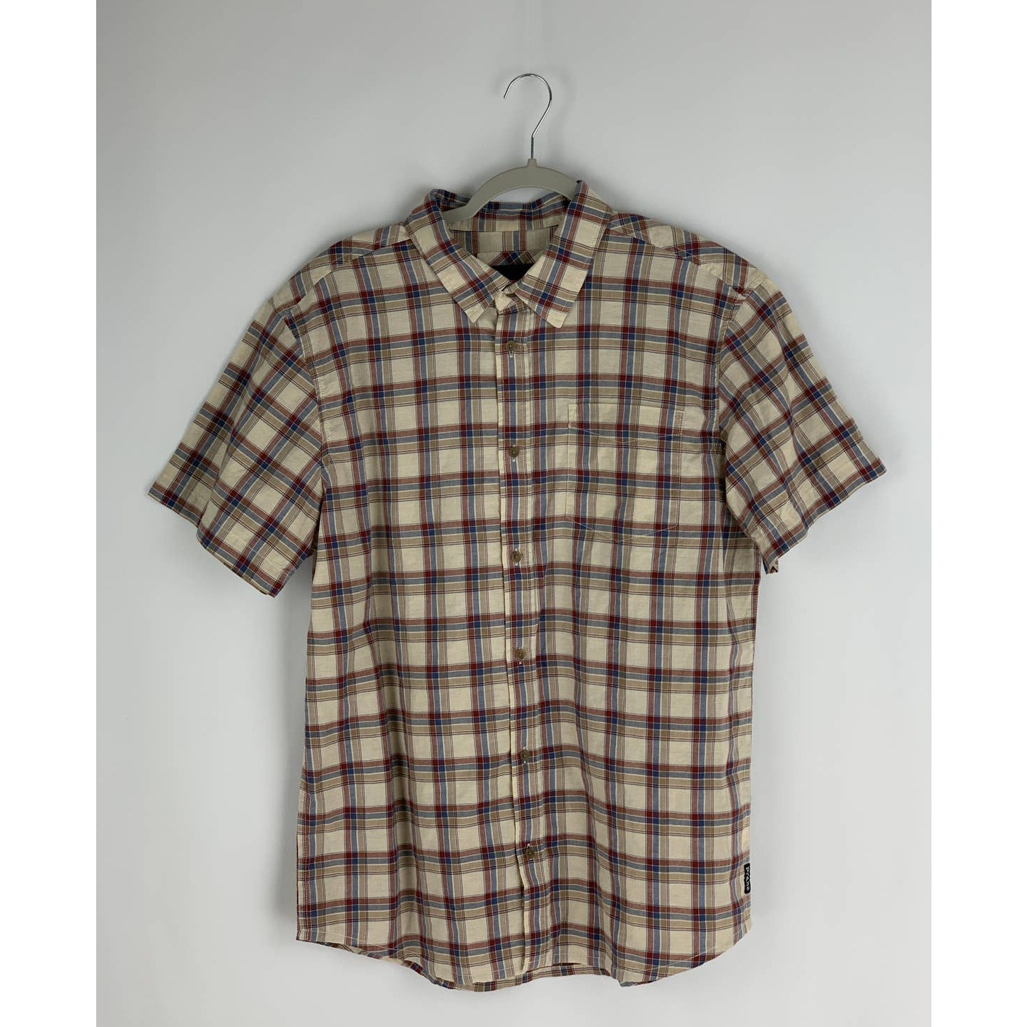 Prana Bryner Organic Cotton Button Up Shirt Mens Size Large Dark Khaki New