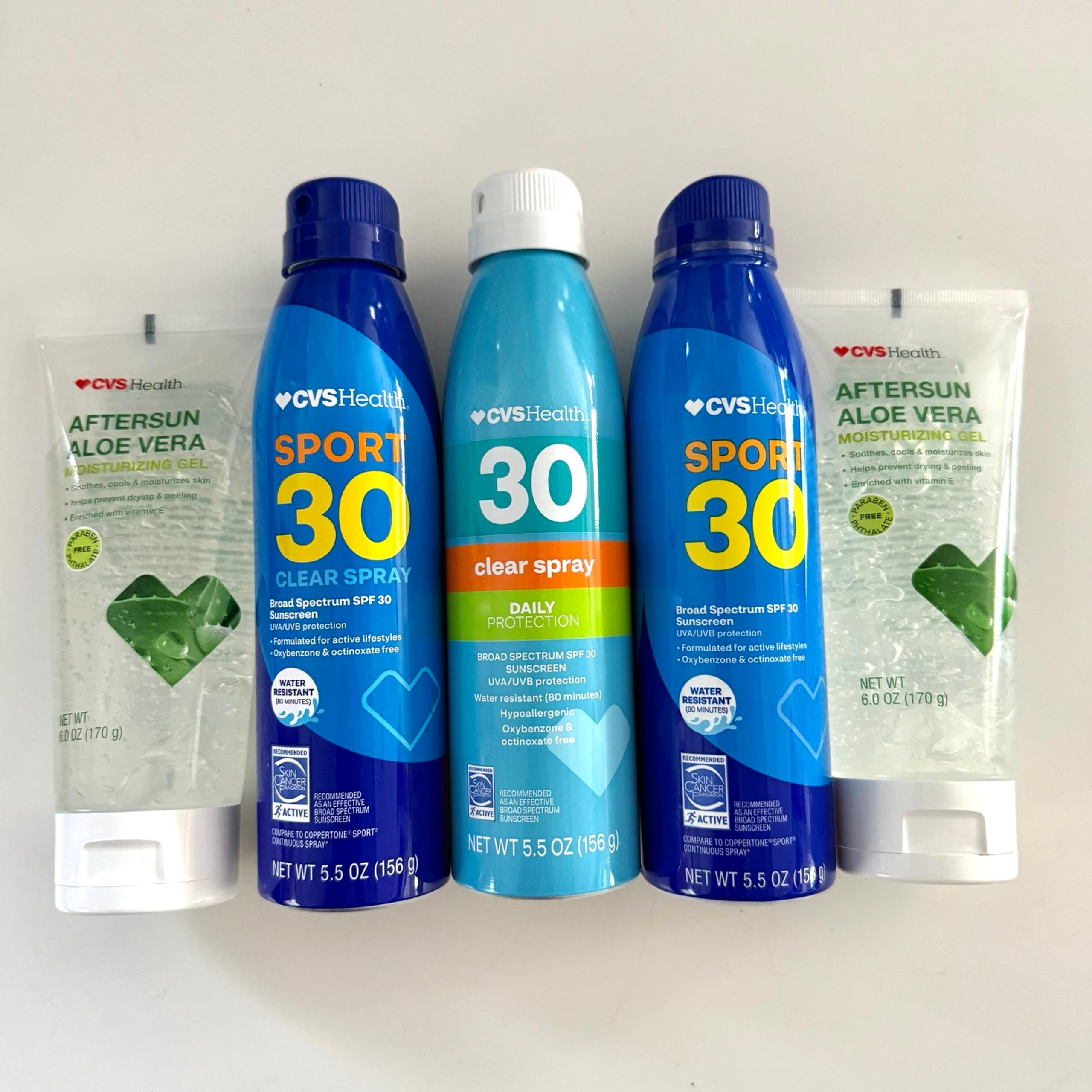 CVS Sunscreen SPF 30 Spray + Aloe Vera Gel NEW