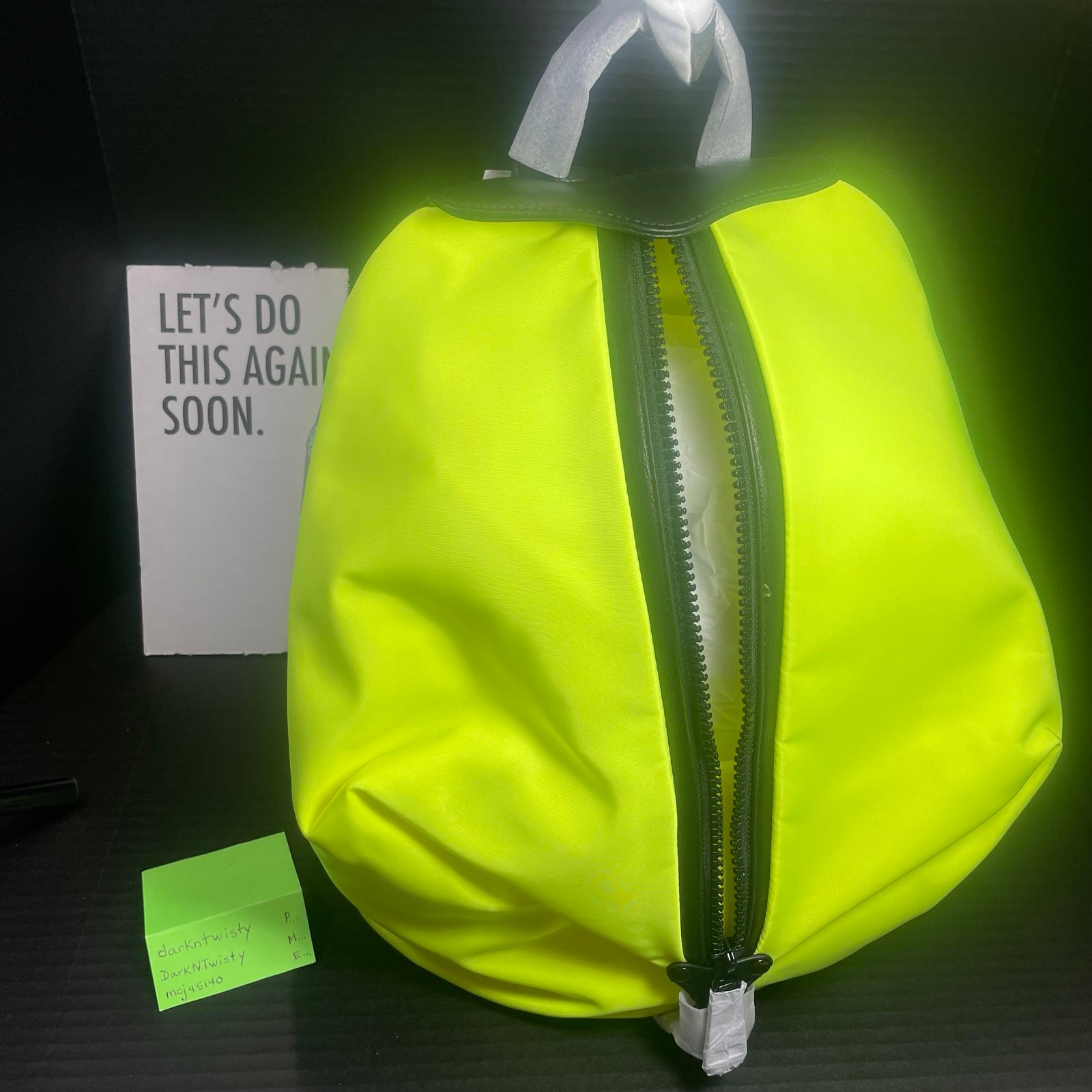 BNWT Rebecca Minkoff Jumbo Zipped Nylon Backpack Neon Yellow Eye Catcher!