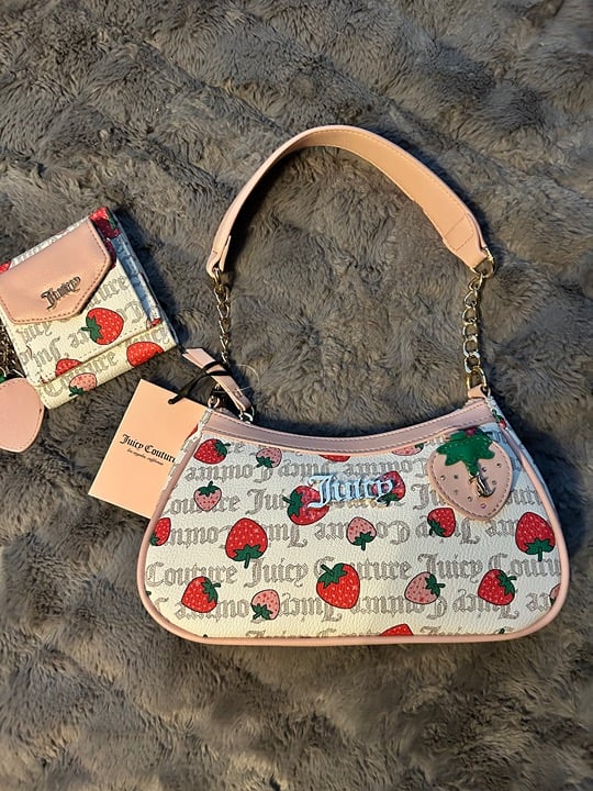 Juicy couture from the strawberry purse and matching wallet collection