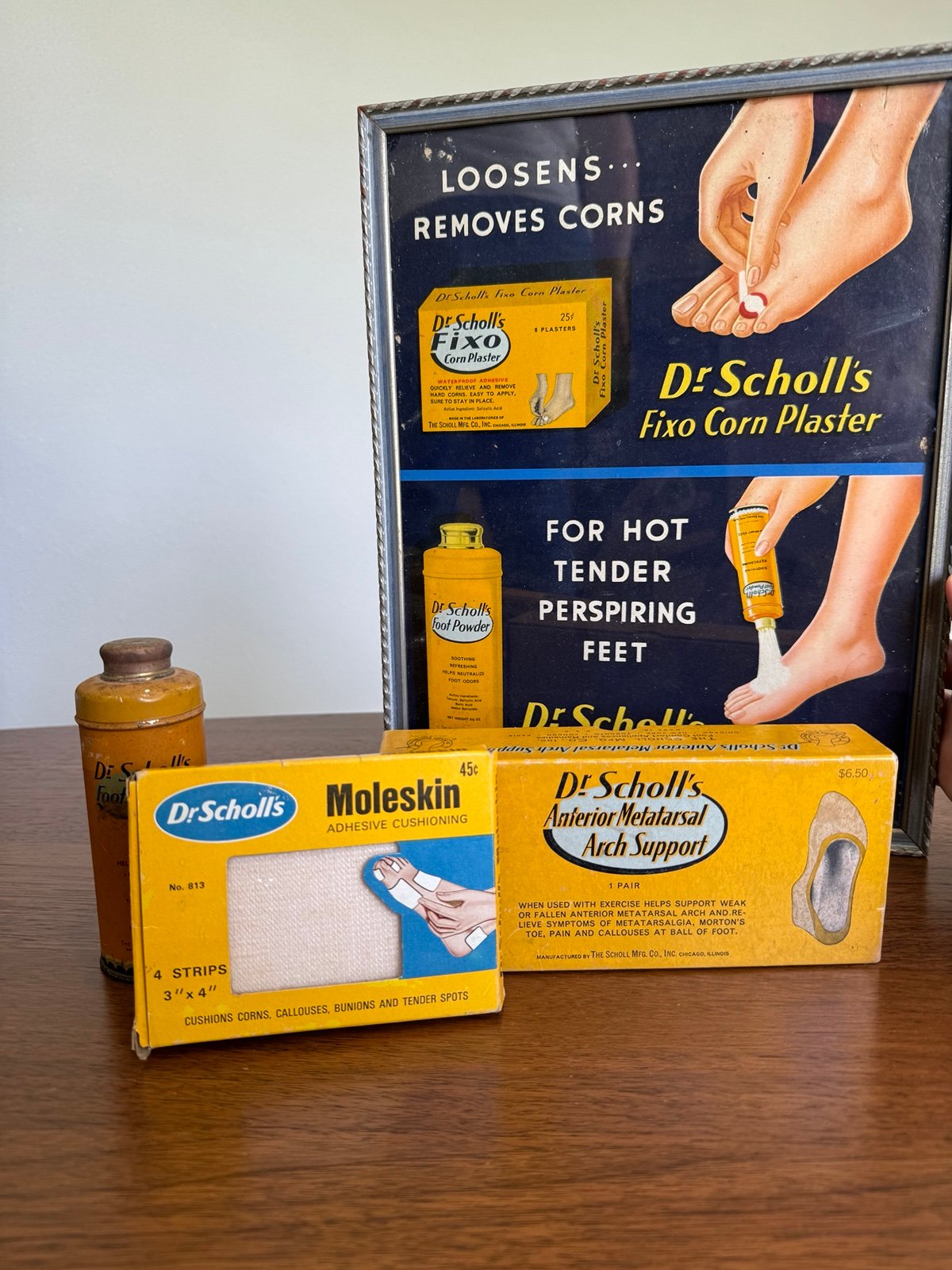 Vintage Dr Scholls Wall Hanging Advertising Poster and Vintage products