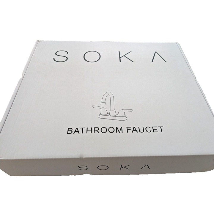 Soka Brushed Nickel Double Handle Bathroom Faucet 4 Centerset SK18001NY