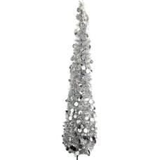 5 ft. Pop Up Christmas Tinsel Tree Collapsible with Easy-Assembly Stand for Chri