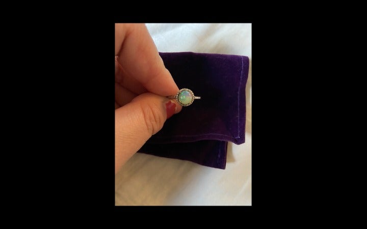 Vintage Opal + Diamond ring