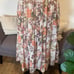 Free People Love You Midi Dress Garden Floral Neutral Pockets Size S NWT