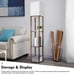 Floor Lamp with Shelves, Modern Shelf Lamp for Display Storage