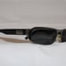 Prada Silver Rectangular Frame Black Lenses Sunglasses
