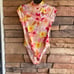 Hurley pink yellow tropical body swimsuit NWT Small