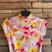 Hurley pink yellow tropical body swimsuit NWT Small