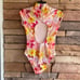 Hurley pink yellow tropical body swimsuit NWT Small