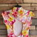 Hurley pink yellow tropical body swimsuit NWT Small
