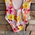 Hurley pink yellow tropical body swimsuit NWT Small