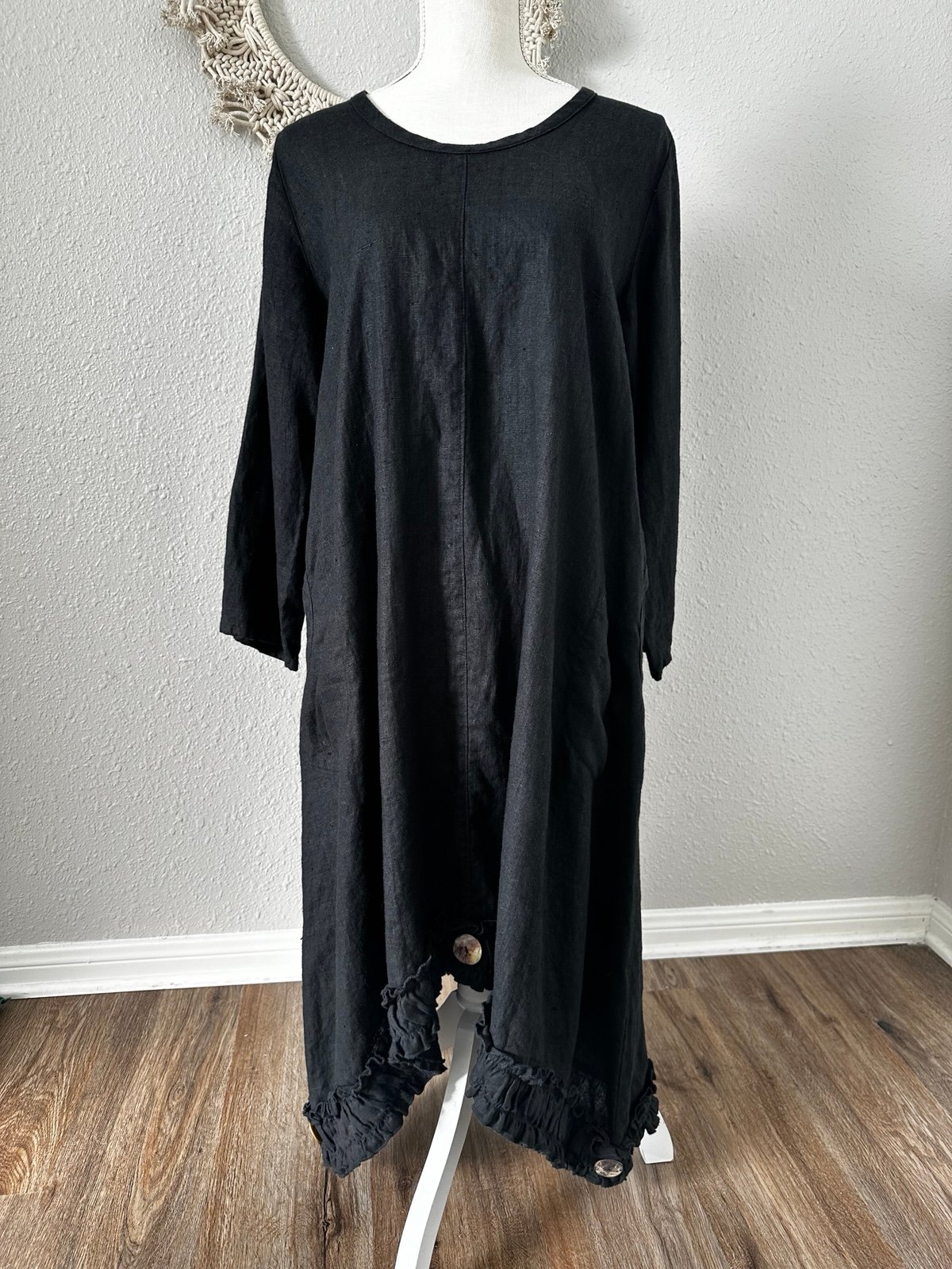 Hearts Desire by Mary Grace 100% Linen Dress S-M-L Cottagecore Oversized