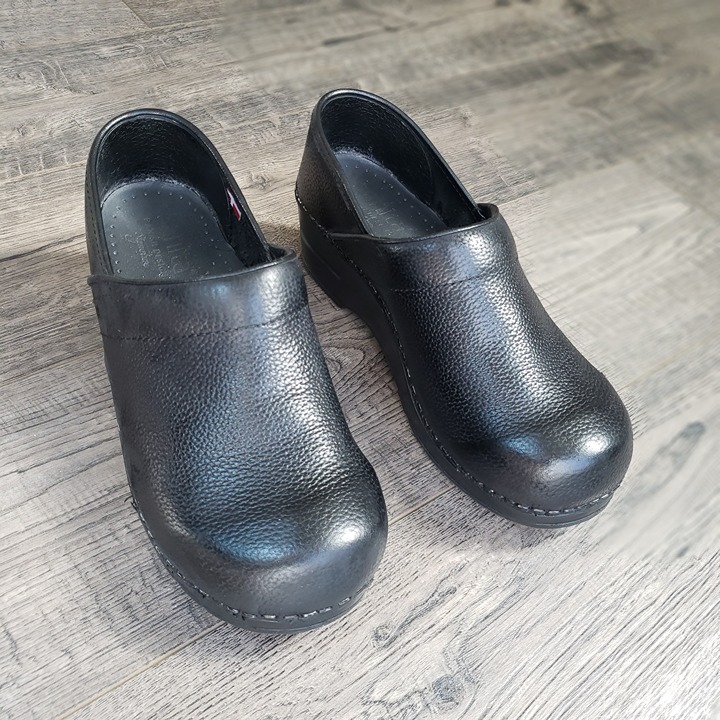 Sanita The Original Danish Clogs Slipper Black Leather Women's EU 36 / US 5-5.5