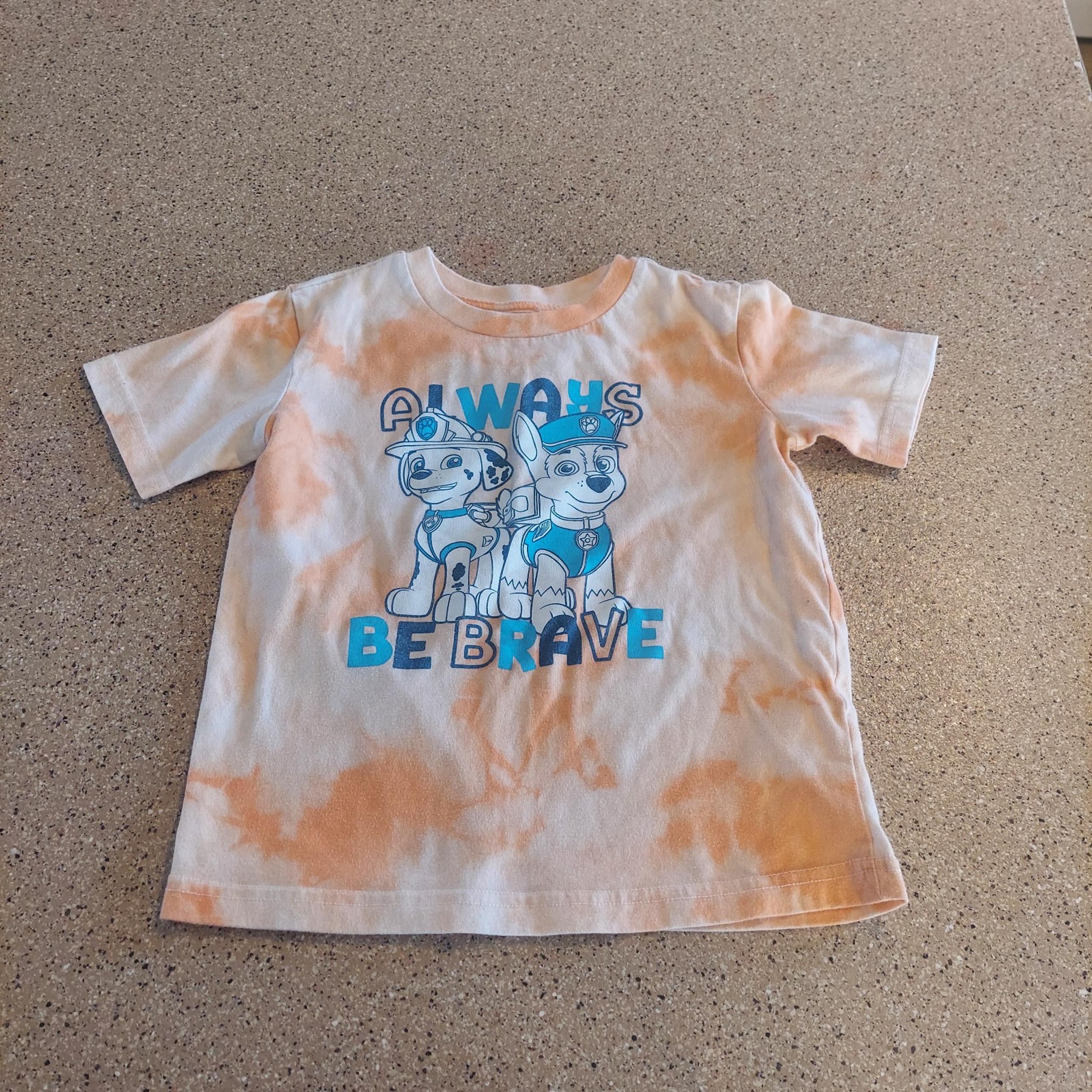 Jumping Beans Toddler Paw Patrol Shirt tie dye orange Always be brave Chase