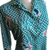 Women's Medium DIsco Top Vintage Graff California Checkered Geometric Blouse USA