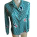 Women's Medium DIsco Top Vintage Graff California Checkered Geometric Blouse USA