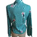 Women's Medium DIsco Top Vintage Graff California Checkered Geometric Blouse USA