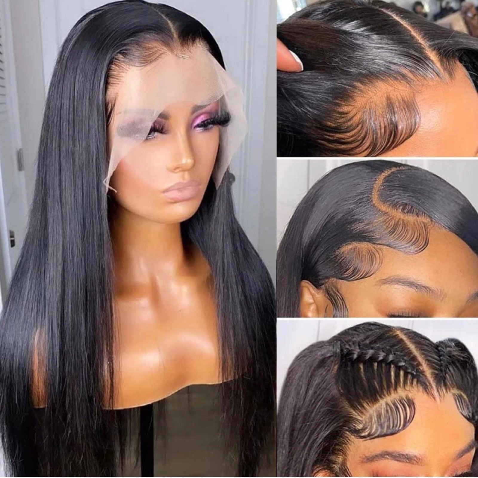 22 inch lace front human hair wig 180 % Density straight remy hair wig 14*3 HD