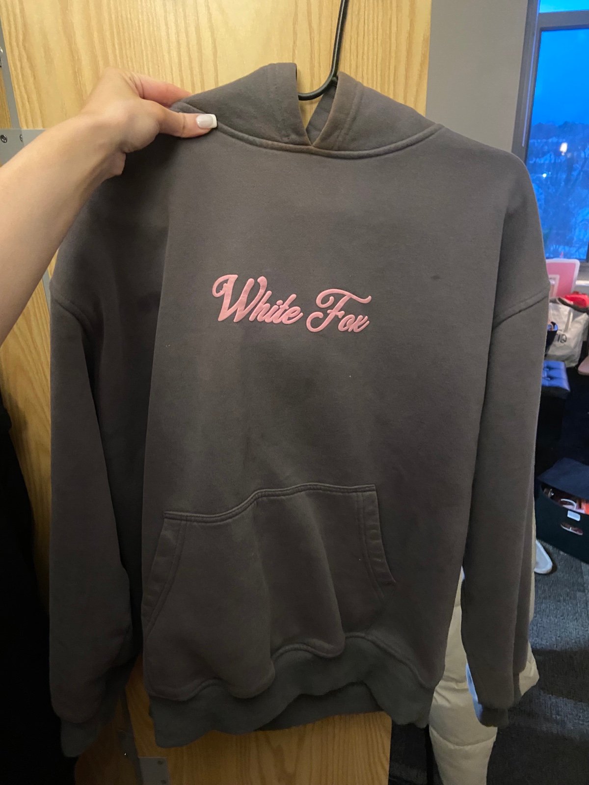 white fox hoodie sweats set