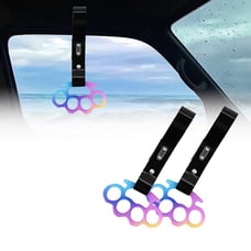 BRAND NEW 2PCS KNUCKLES FINGER GRIP JDM TSURIKAWA RING Black Handle Strap Drift