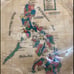 Hand made Painted Bamboo Tray Map Of Philippines decor