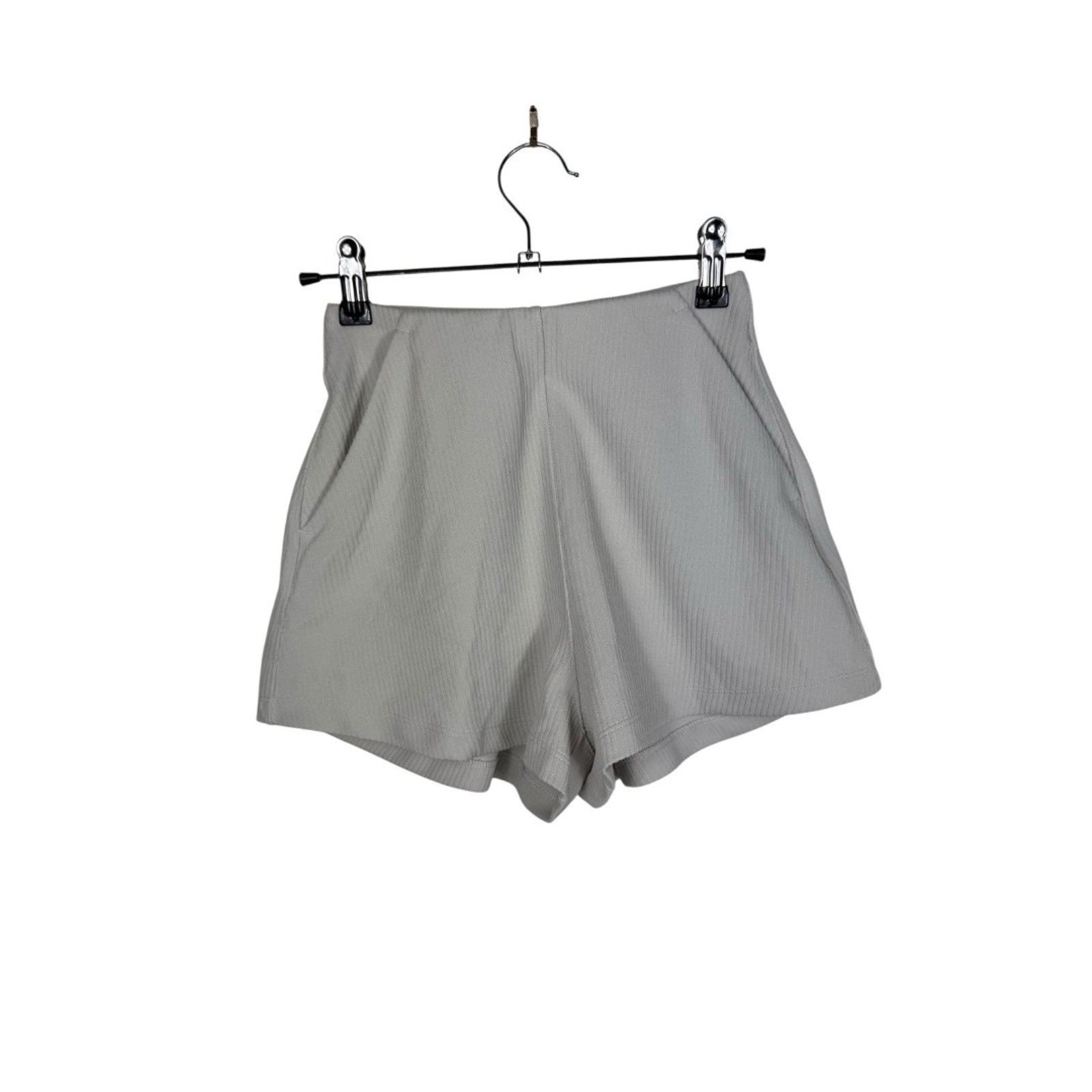 Lululemon Shorts Womens 0 Softstreme High Rise 2" Bone Ribbed Athleisure Gym