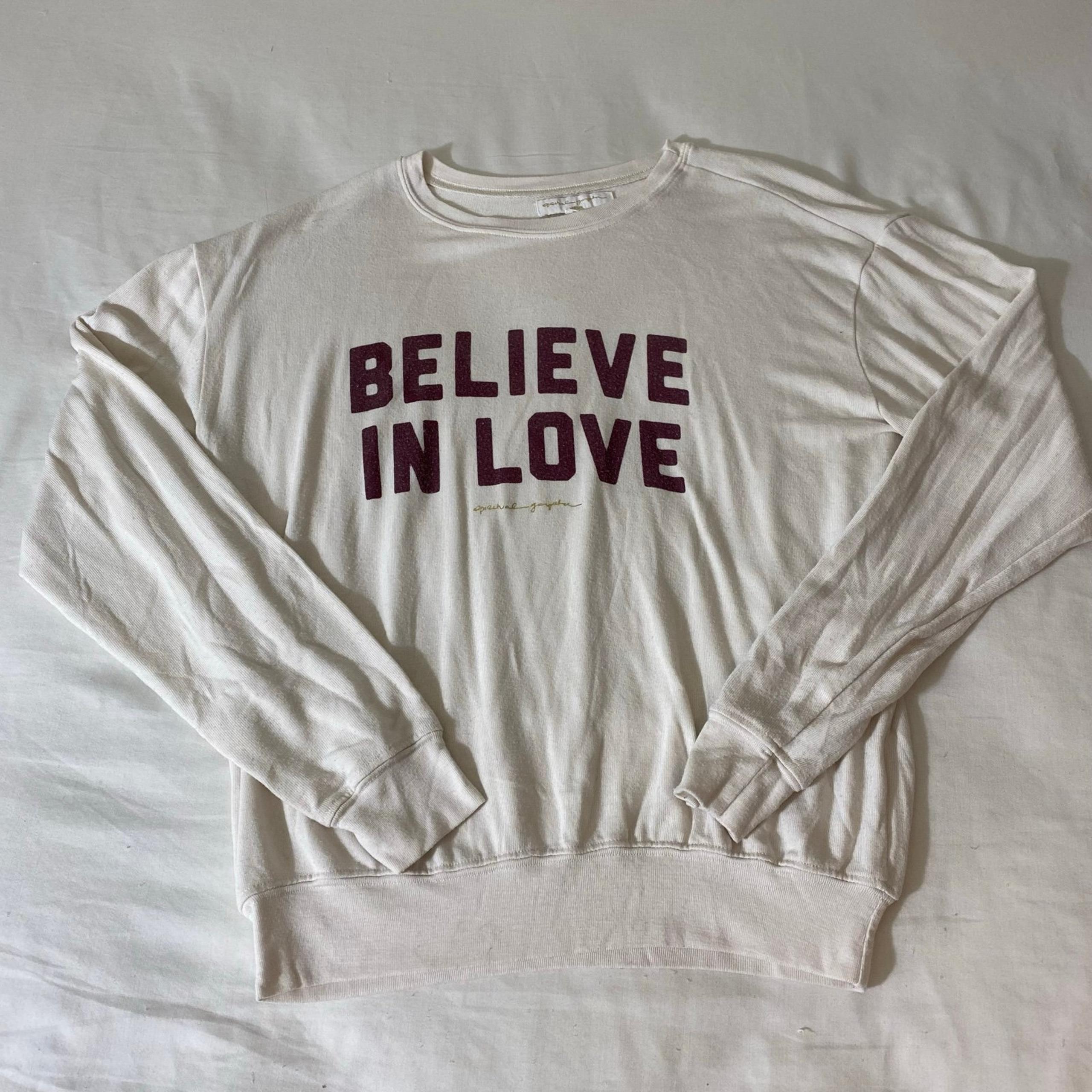 Spiritual Gangster Believe In Love Sweatshirt Women's Medium Pullover Super Soft