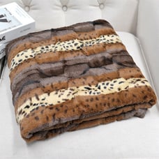 Faux Fur Throw Blanket Heavy Warm Soft for Adults Gift