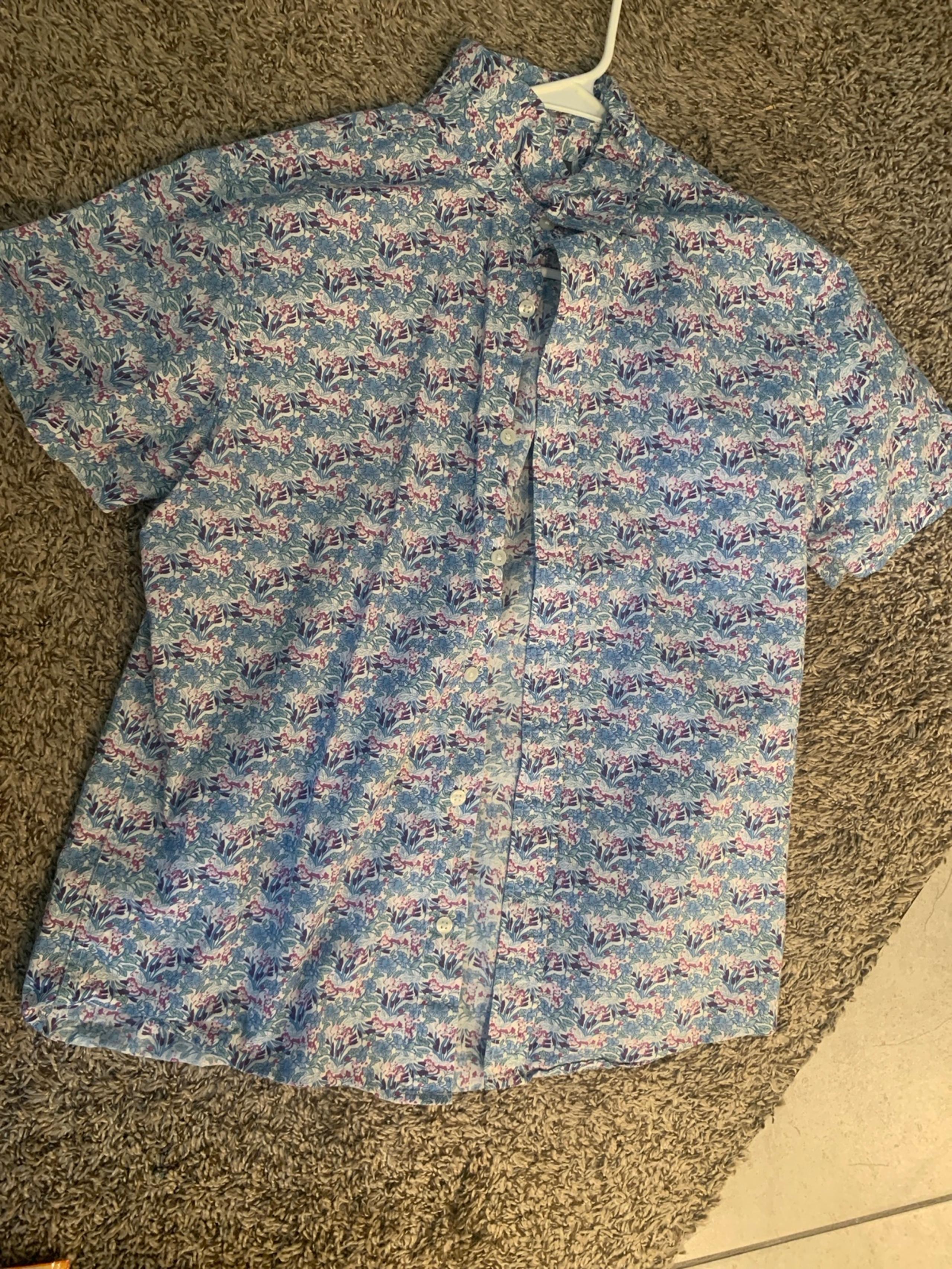 Men’s medium slate and stone button up shirt