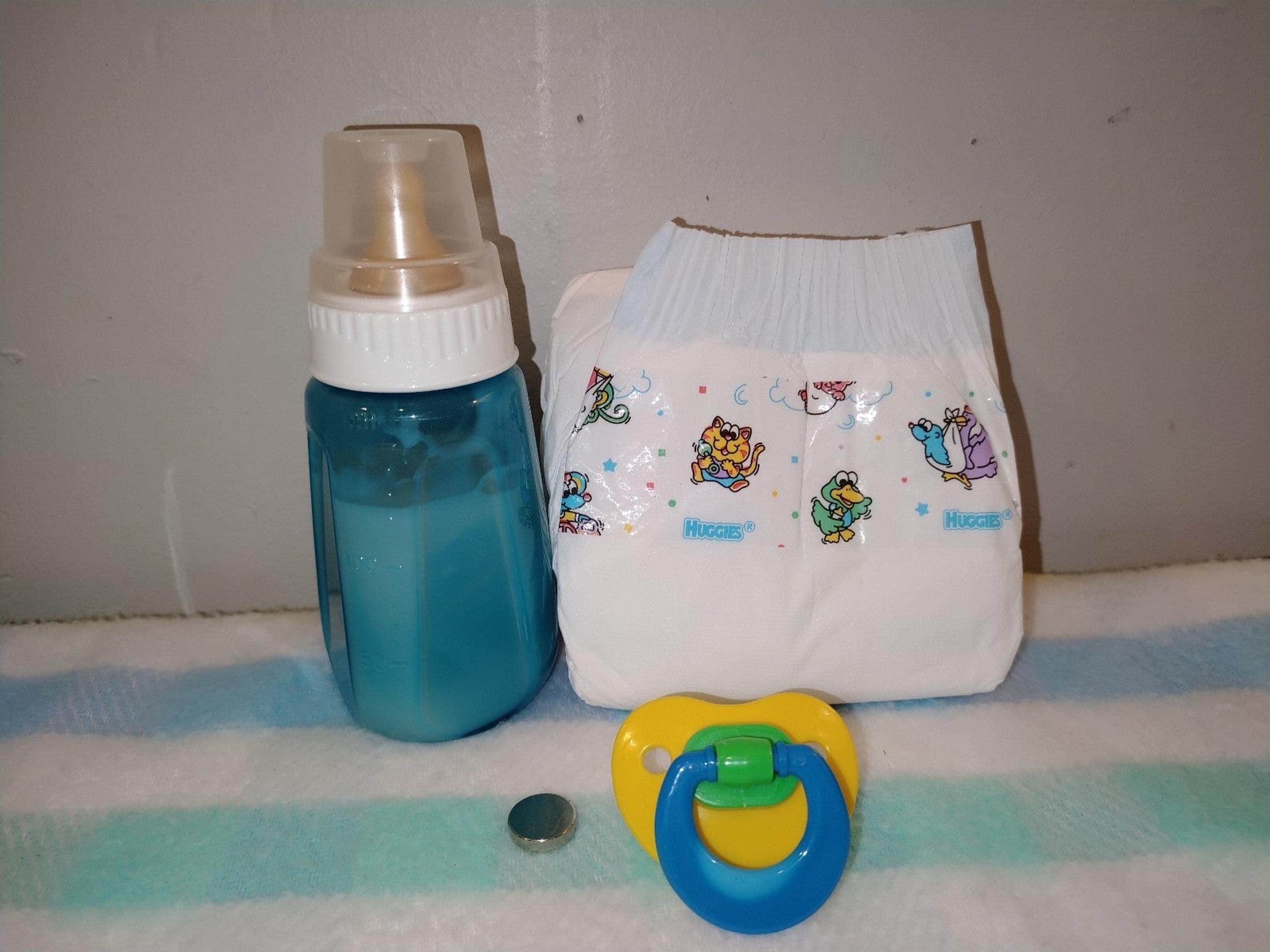 Vintage Reborn Faux Fake Formula  baby Gerber  bottle nurser Diaper Pacifier