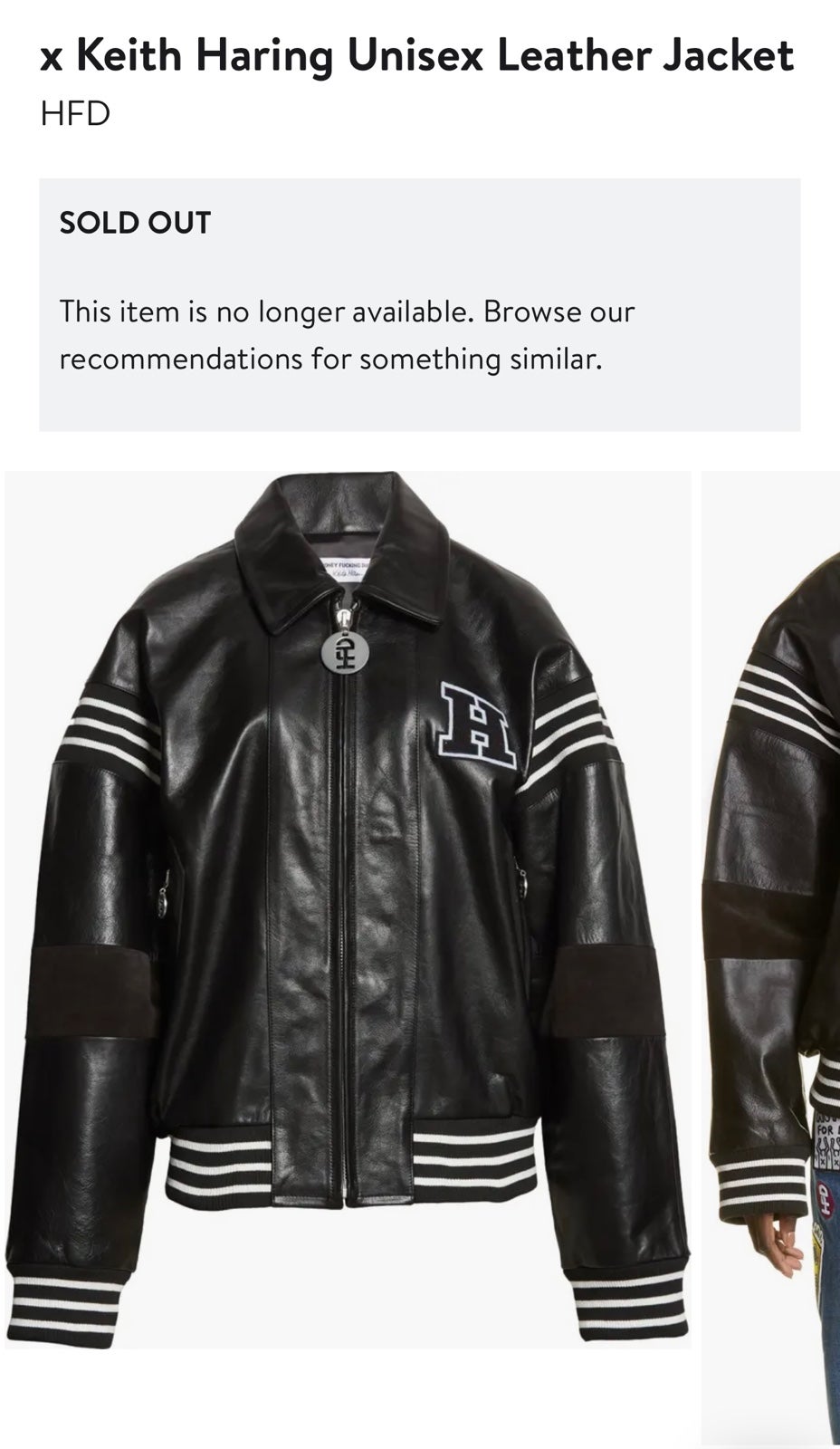 HED X Keith Haring Unisex Leather Jacket Black
