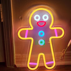 Gingerbread Man Neon Sign LED Neon Signs for Wall Decor Handmade Artistic