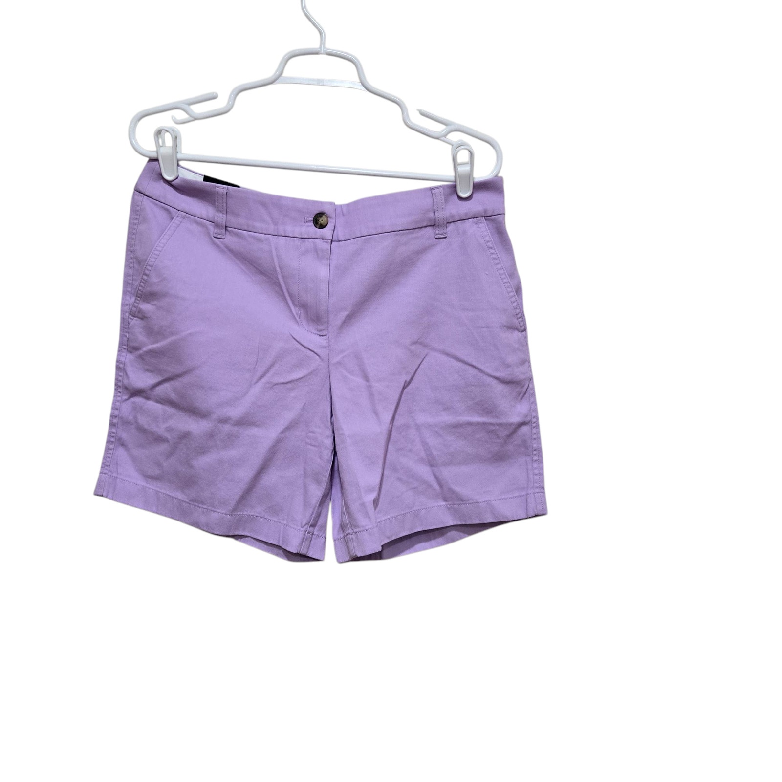 J crew factory shorts womens size 8 purple lavender 7in classic chino shorts
